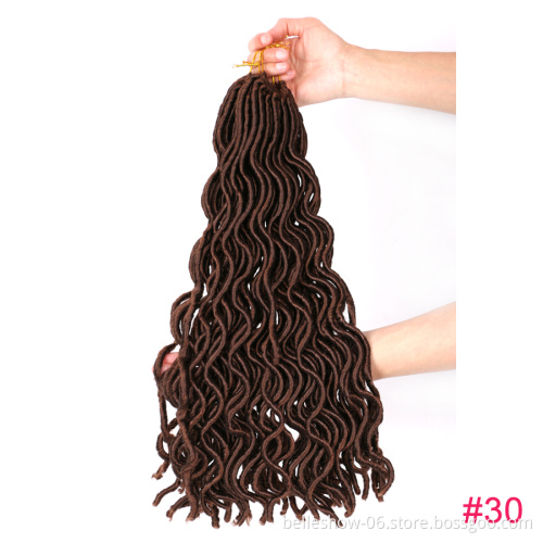 Bellwshow  synthetic hai faux locs crochet hair dreadlock curly faxu locs